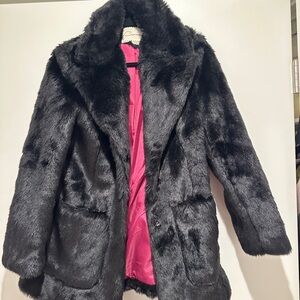 Elegant Black Faux Fur Teddy Jacket